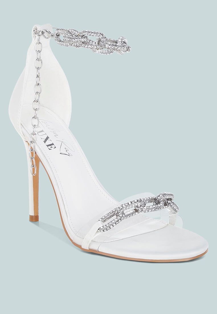 Rabenda Rhinestones Chain Stiletto Sandals-1