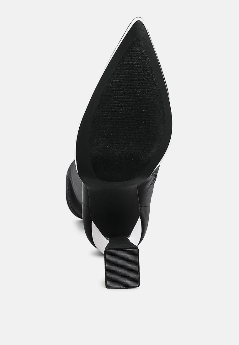 Rabha Contrasting Platform Detail Sock Boots-4