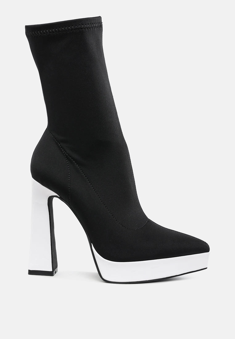 Rabha Contrasting Platform Detail Sock Boots-0