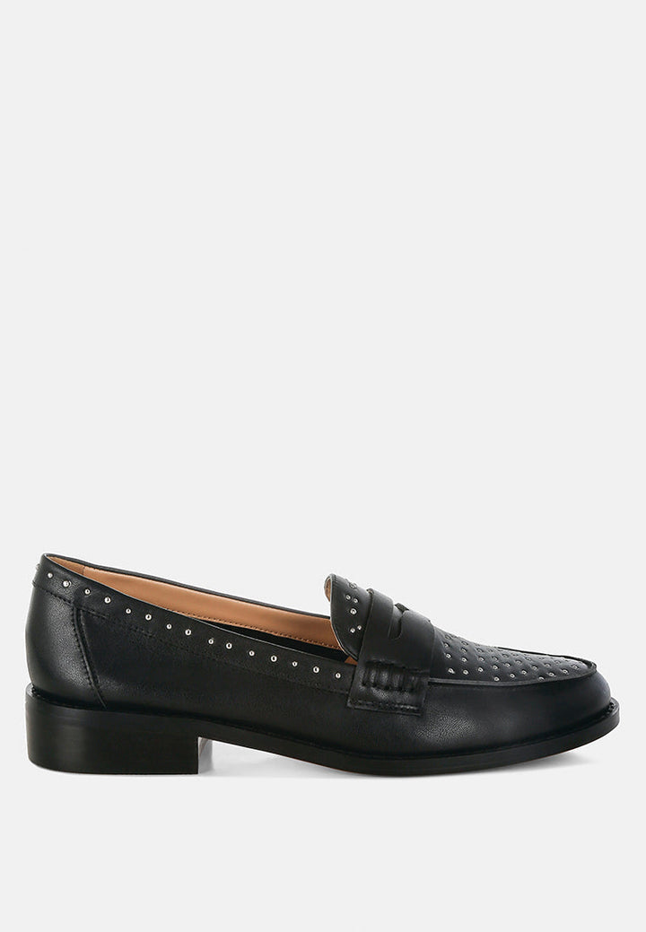 Raisa Stud Embellished Penny Loafers-0