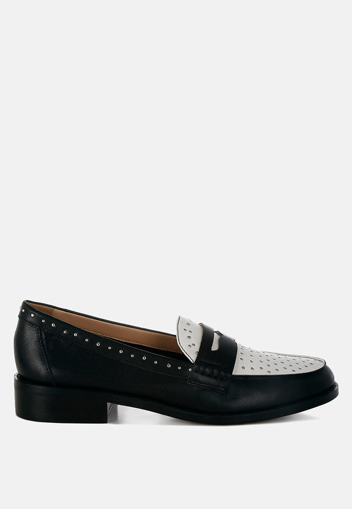 Raisa Stud Embellished Penny Loafers-5