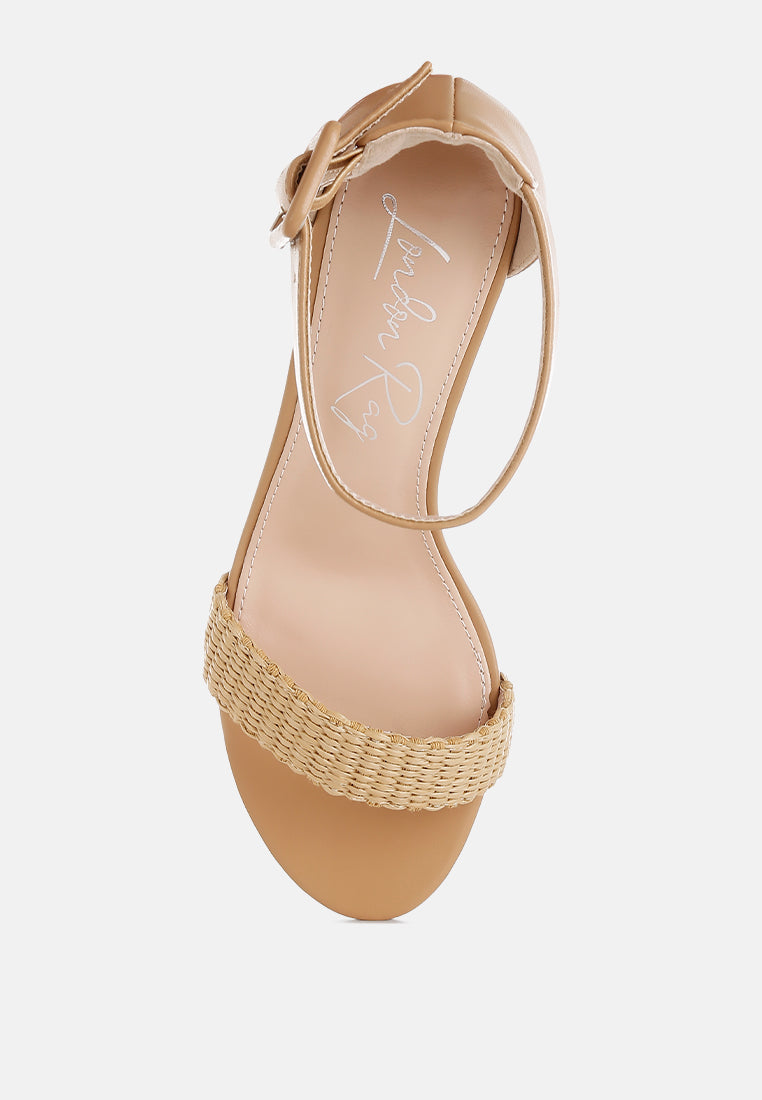 Rano Raffia Kitten Heel Sandals-4