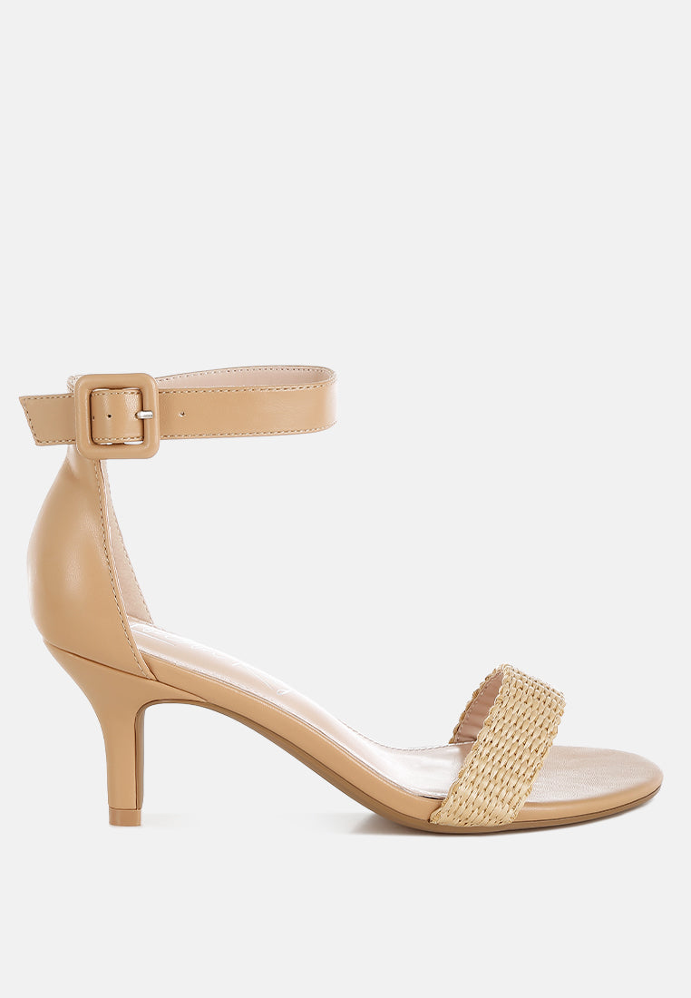 Rano Raffia Kitten Heel Sandals-0