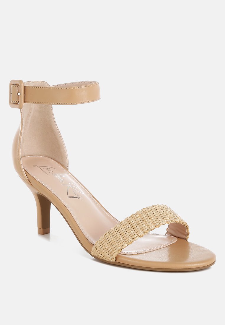 Rano Raffia Kitten Heel Sandals-2