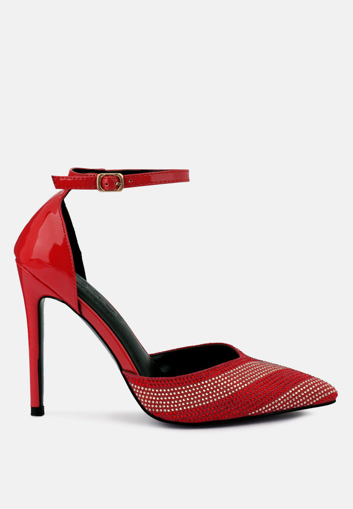 Nobles Rhinestone Patterned Stiletto Sandals-7