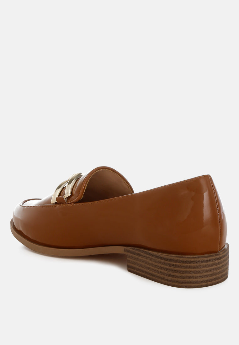 Revanta Patent Faux Leather Loafers-2