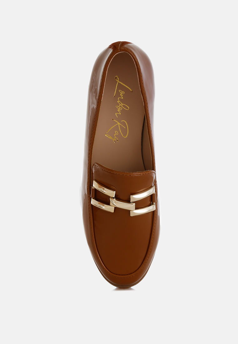Revanta Patent Faux Leather Loafers-3