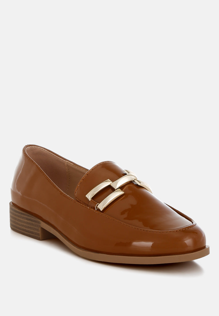 Revanta Patent Faux Leather Loafers-1
