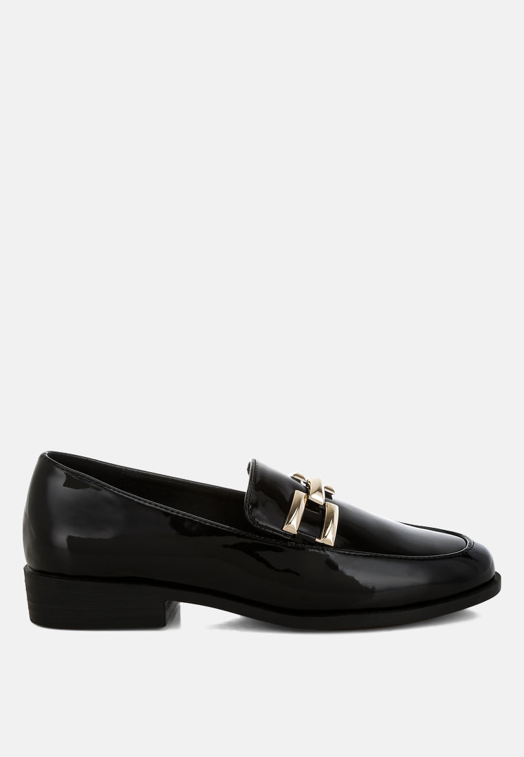 Revanta Patent Faux Leather Loafers-5