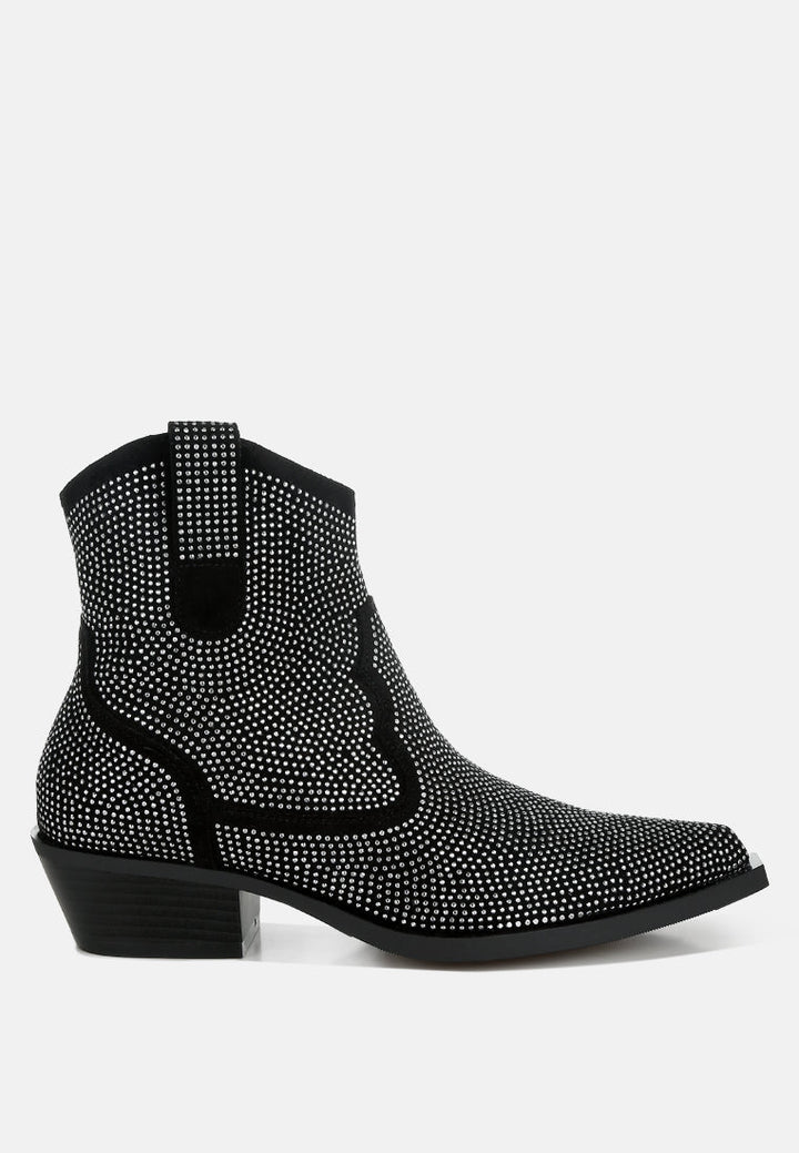 Costello Rhinestones Embellished Cowboy Boots-0