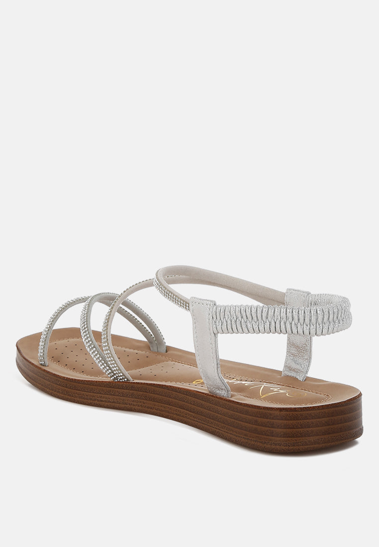 Ridayne Rhinestones Embellished Strappy Flats-2