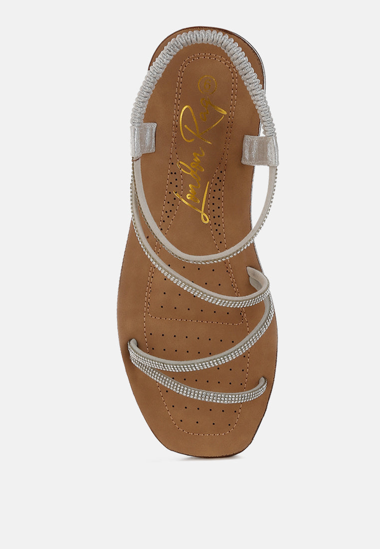 Ridayne Rhinestones Embellished Strappy Flats-3