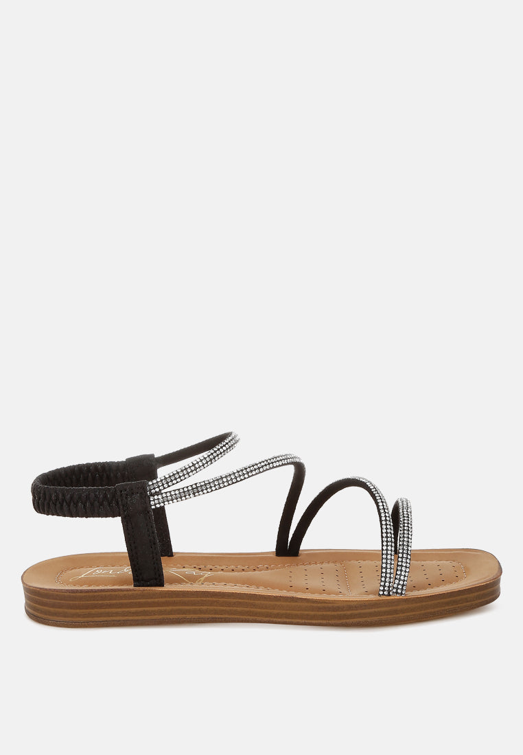 Ridayne Rhinestones Embellished Strappy Flats-6