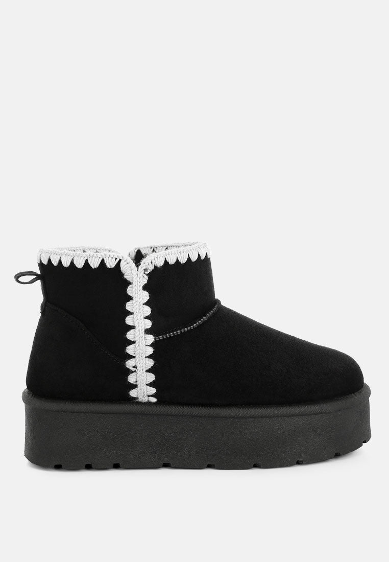 Rochas Scalloped Detail Snow Boots-5