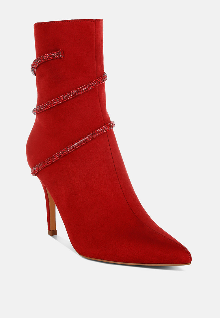 Roda Rhinestone Wrap-Around Stiletto Boots-1