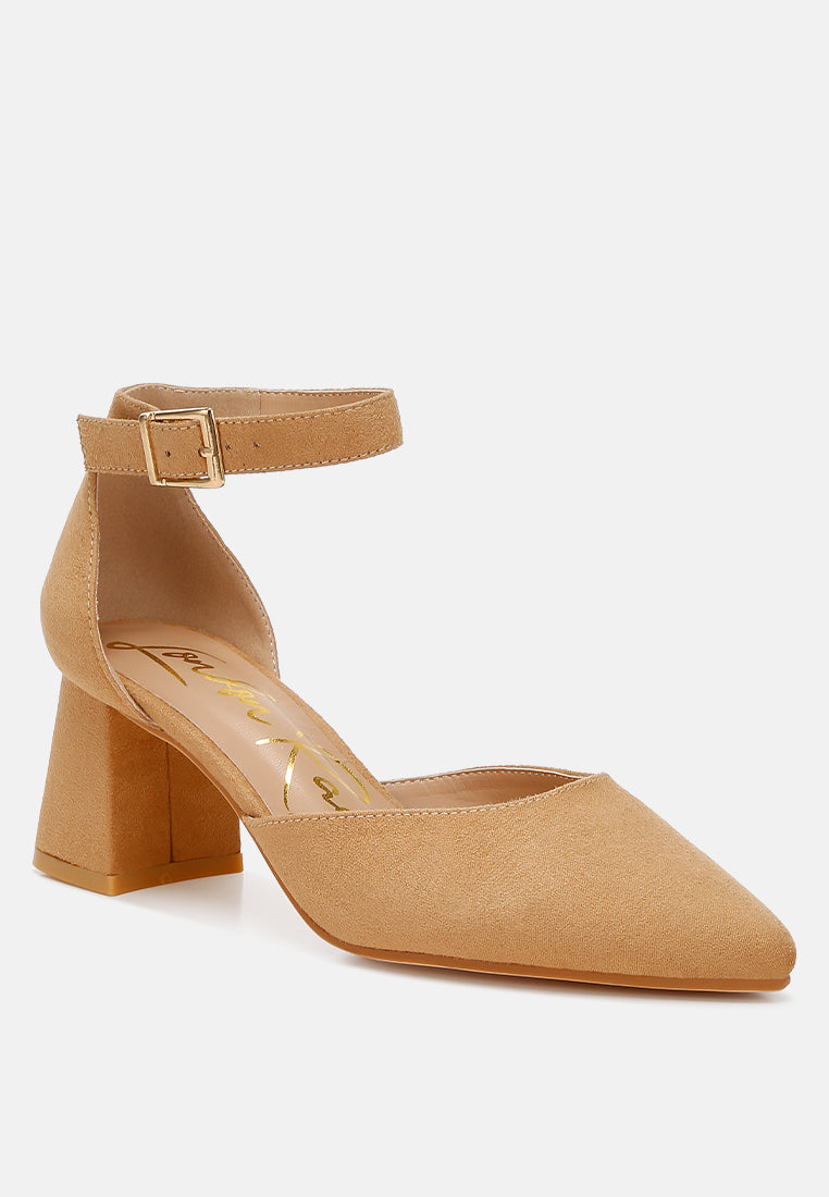 Rozita Microfiber Block Heel Sandals-2