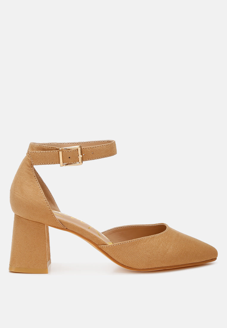Rozita Microfiber Block Heel Sandals-0