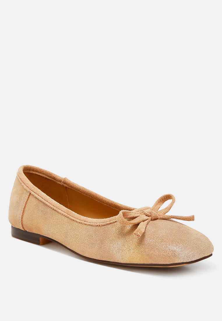 Rubyrose Genuine Suede Bow Ballerinas-2
