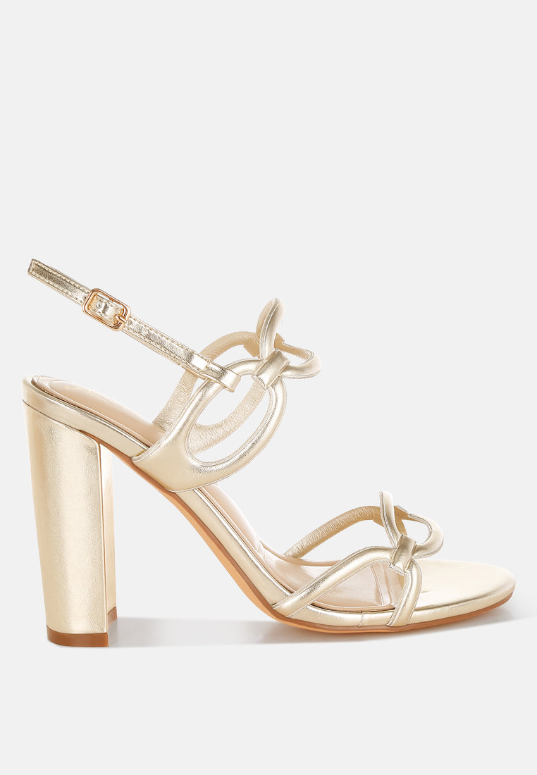 Ryzah Metallic Cut Out Chain Sandals-5