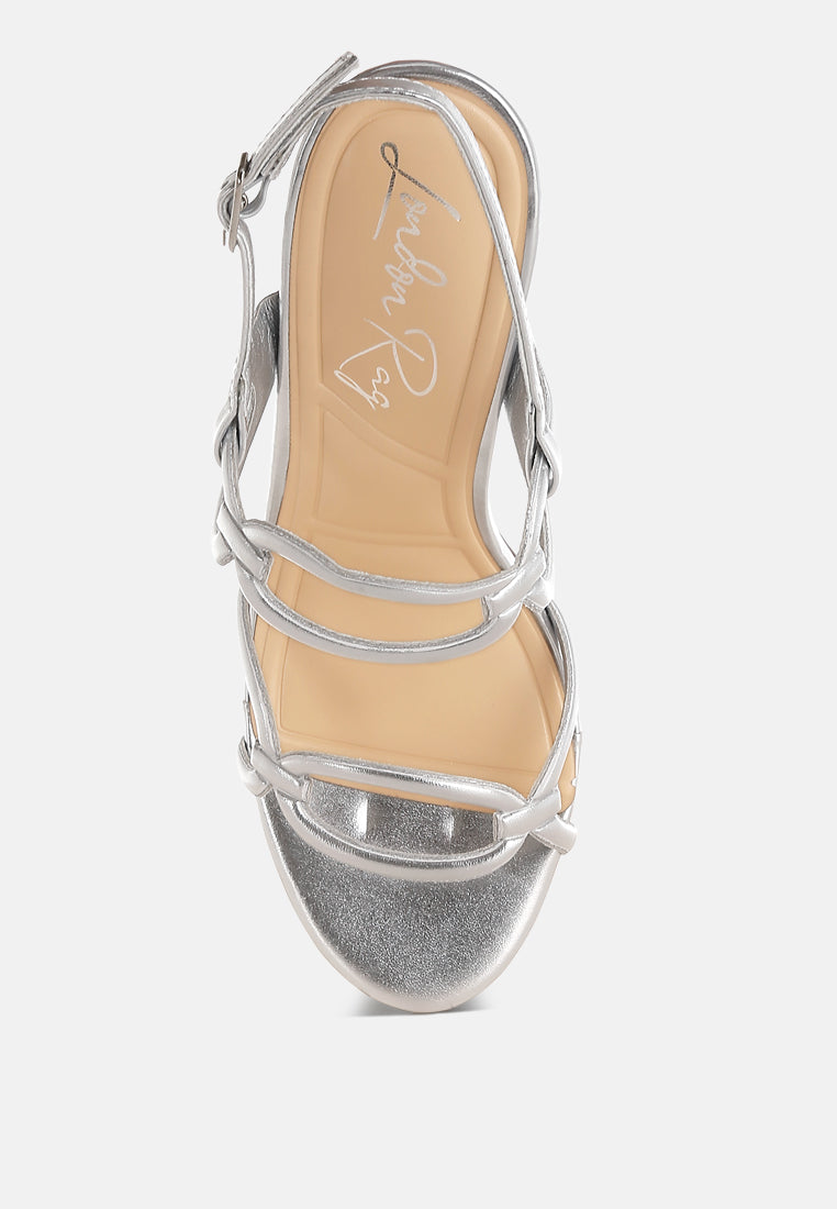 Ryzah Metallic Cut Out Chain Sandals-3