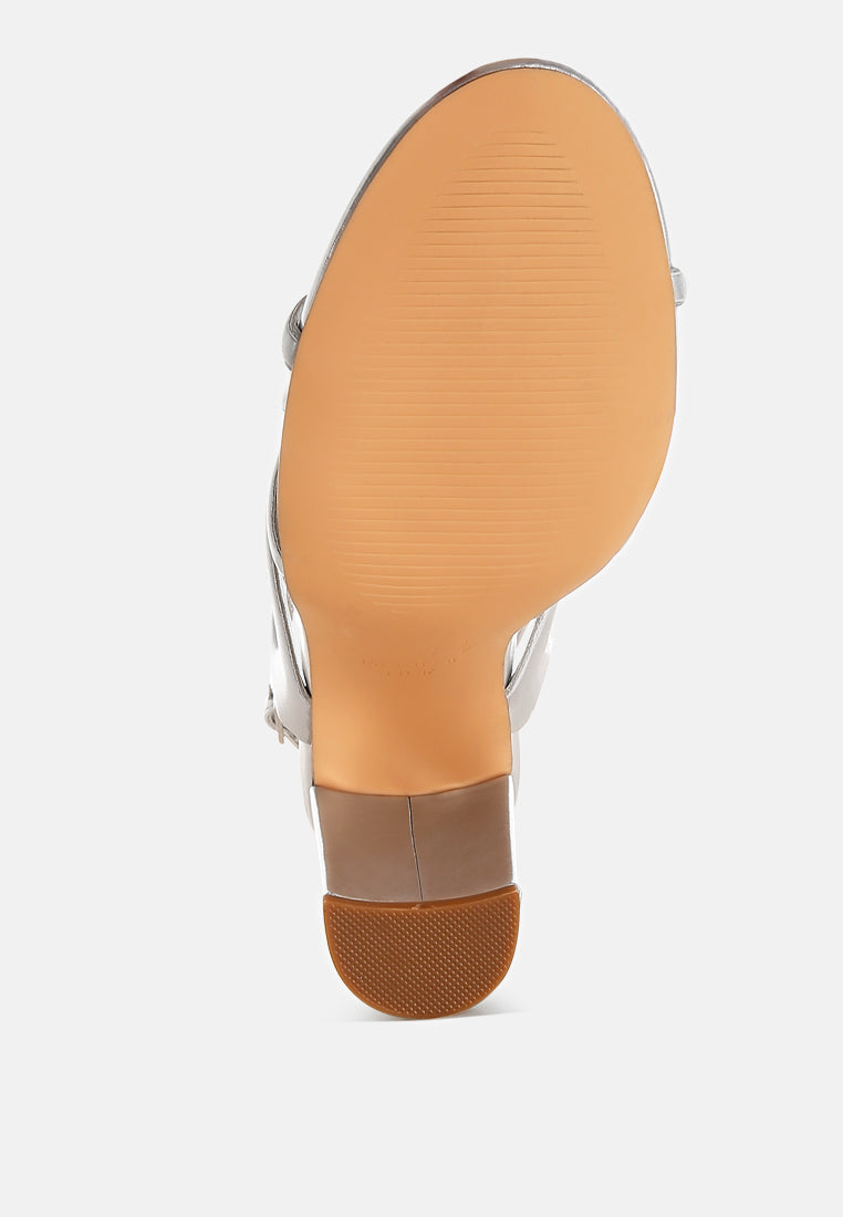 Ryzah Metallic Cut Out Chain Sandals-4