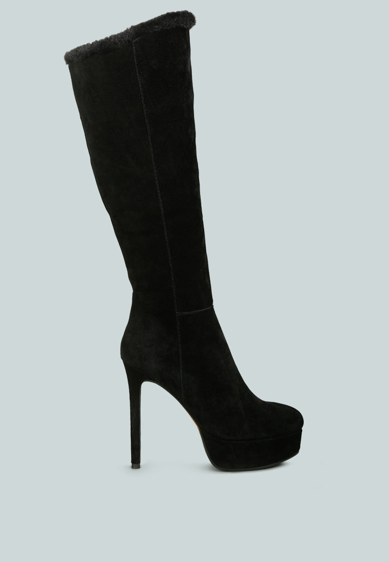 Saldana Convertible Suede Leather High Boots-5
