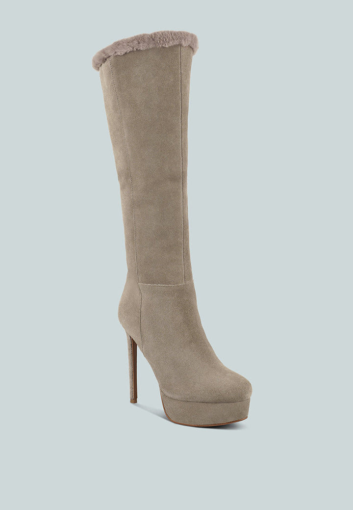 Saldana Convertible Suede Leather High Boots-2