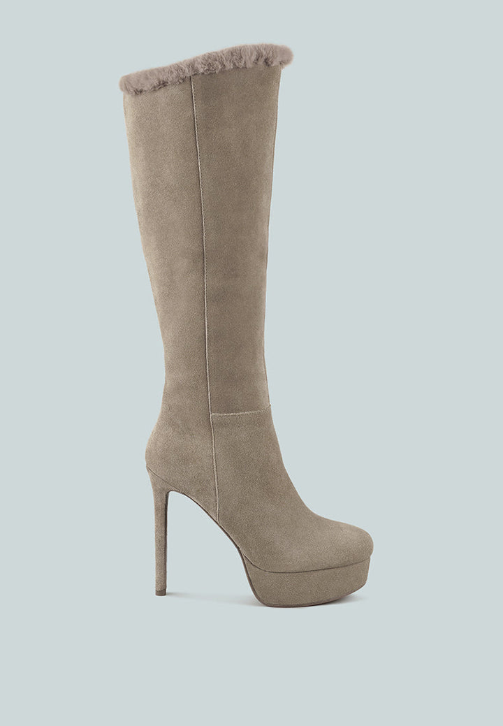 Saldana Convertible Suede Leather High Boots-0