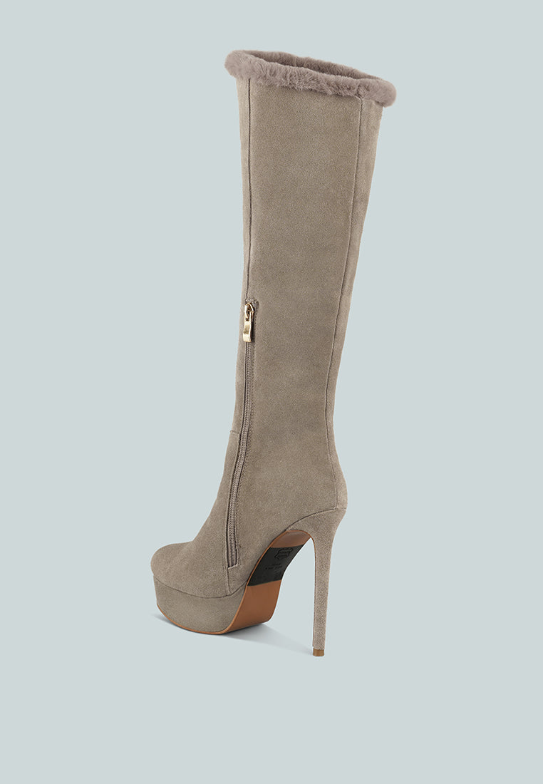 Saldana Convertible Suede Leather High Boots-3