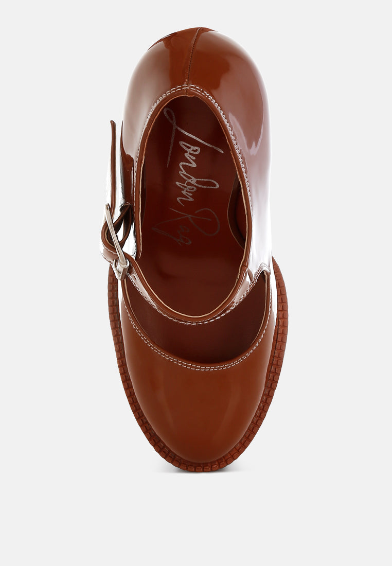 Millenial Bug Patent High Heeled Mary Jane Shoes-3