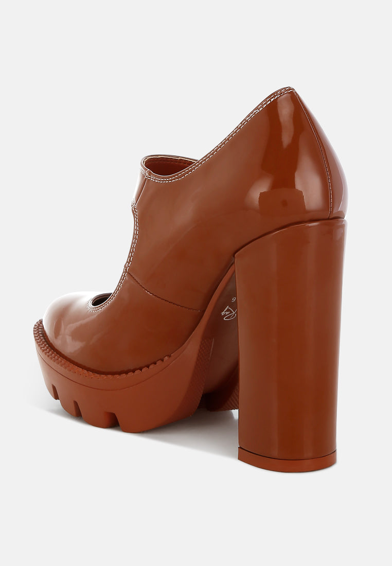 Millenial Bug Patent High Heeled Mary Jane Shoes-2