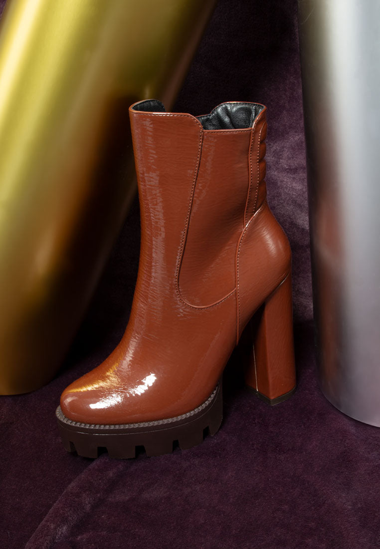 High Key Collared High Heel Ankle Boot-4