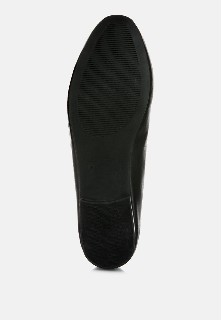 Chunky Metal Chain Faux Leather Loafers-4