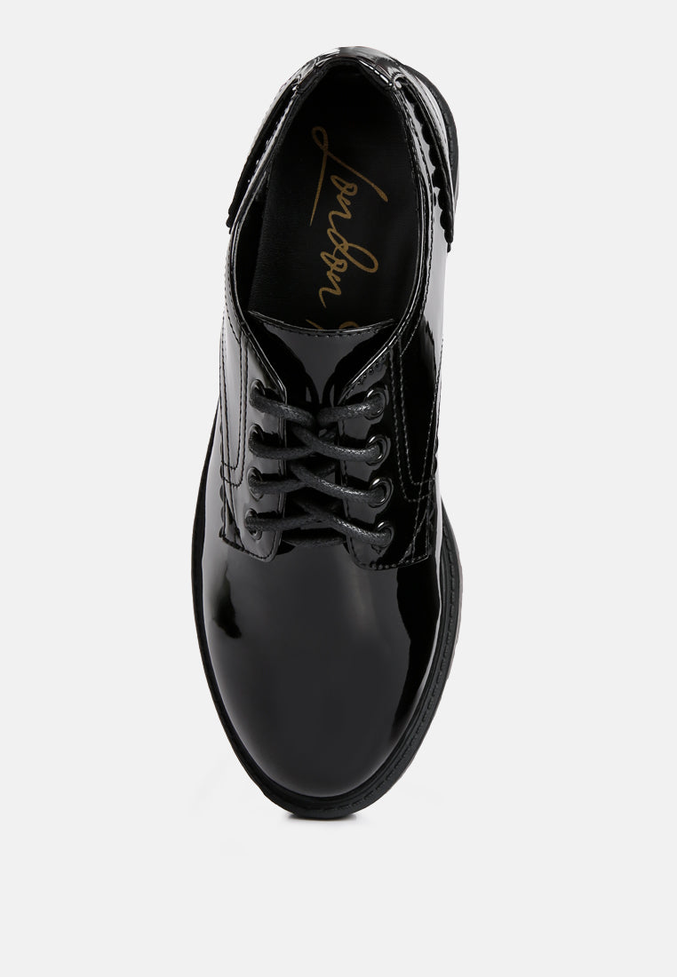 Whittle Patent Lace Up Derby Shoes-3