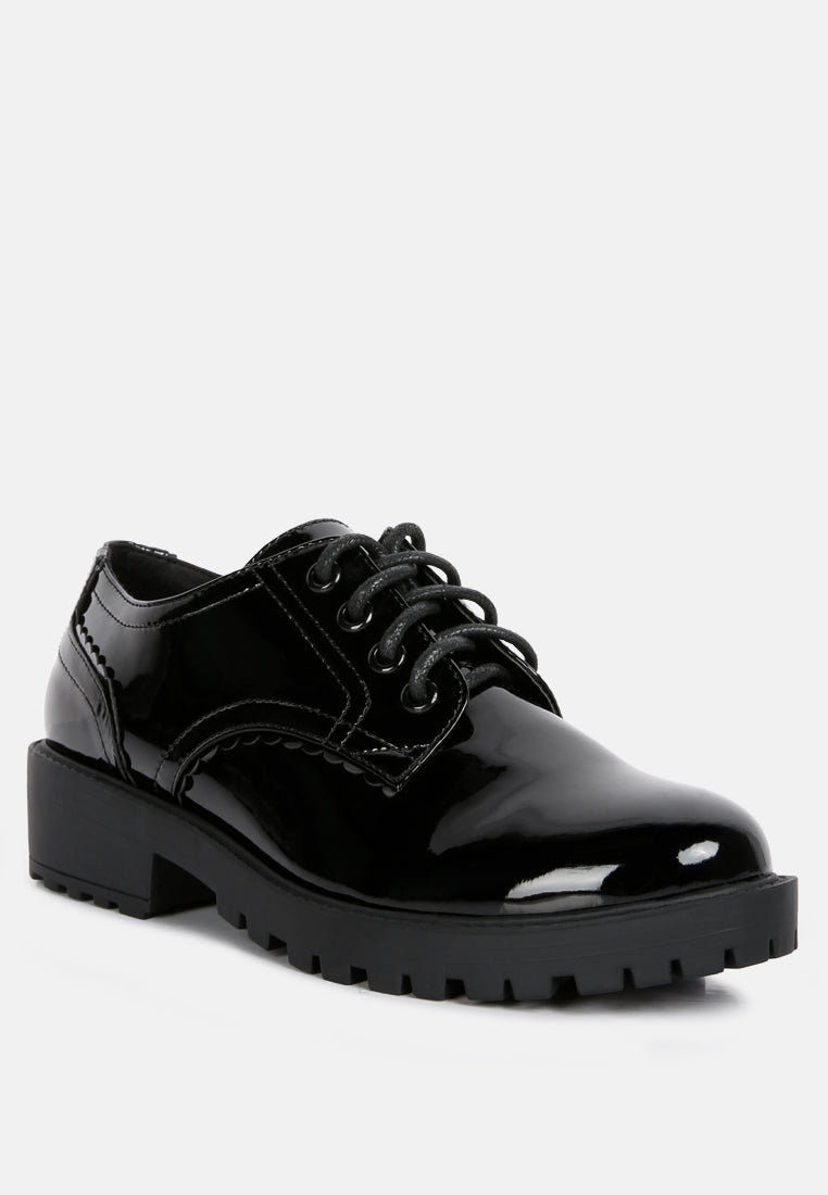 Whittle Patent Lace Up Derby Shoes-1