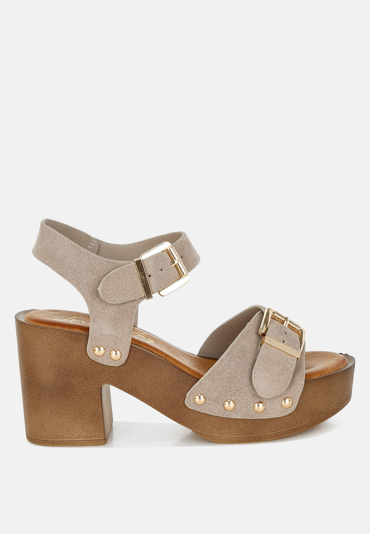 Lhasa Real Suede Leather Clog Sandals-0