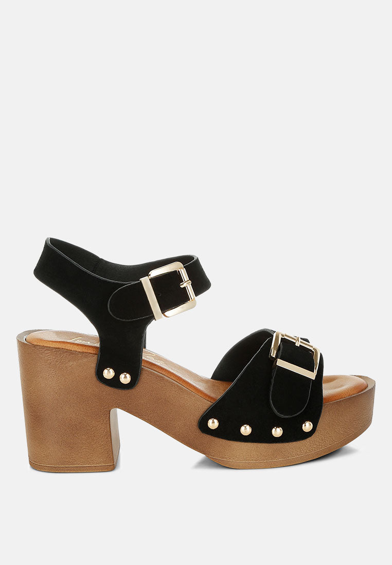 Lhasa Real Suede Leather Clog Sandals-6