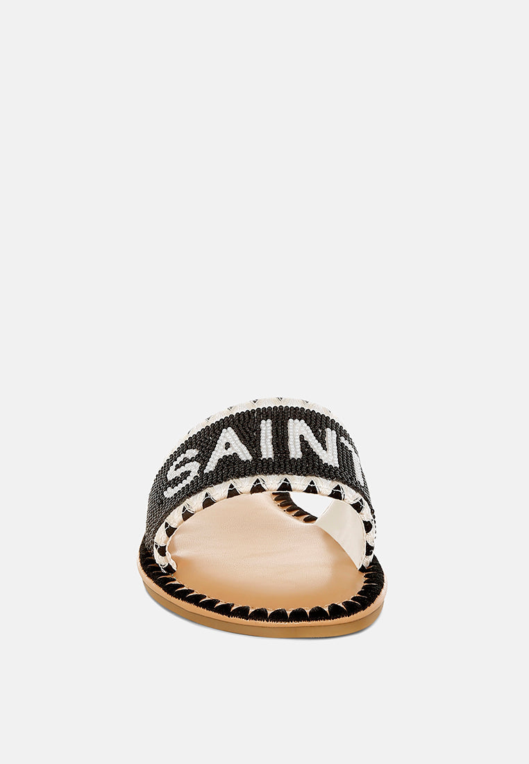 Getaway Beaded Saint Tropez Flat Slip Ons-3