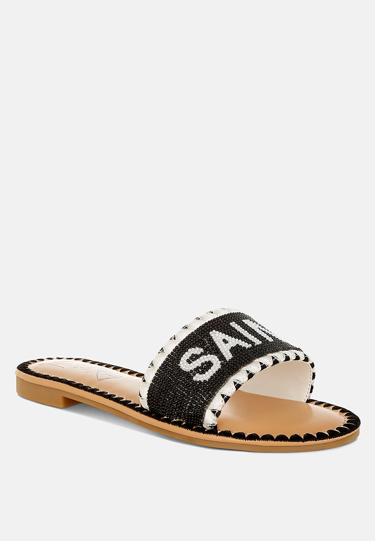 Getaway Beaded Saint Tropez Flat Slip Ons-1
