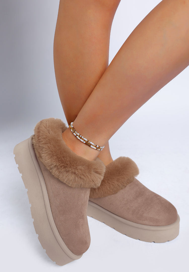 Aniso Faux Fur Slip On Snow Boots-1