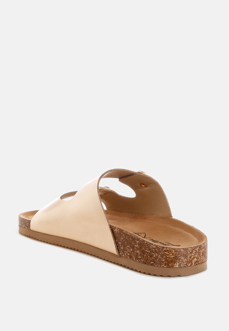 Parla Metallic Double Buckle Sandals-3