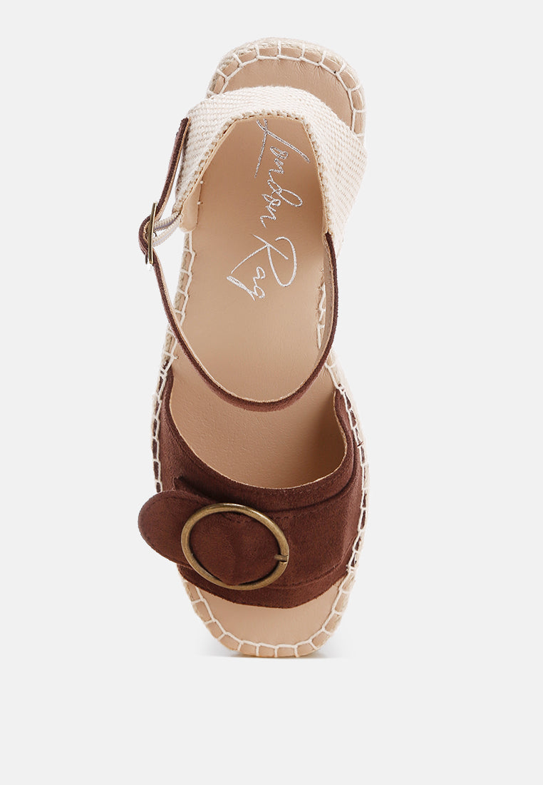 Amilta Buckle Detail Espadrille Wedges-4