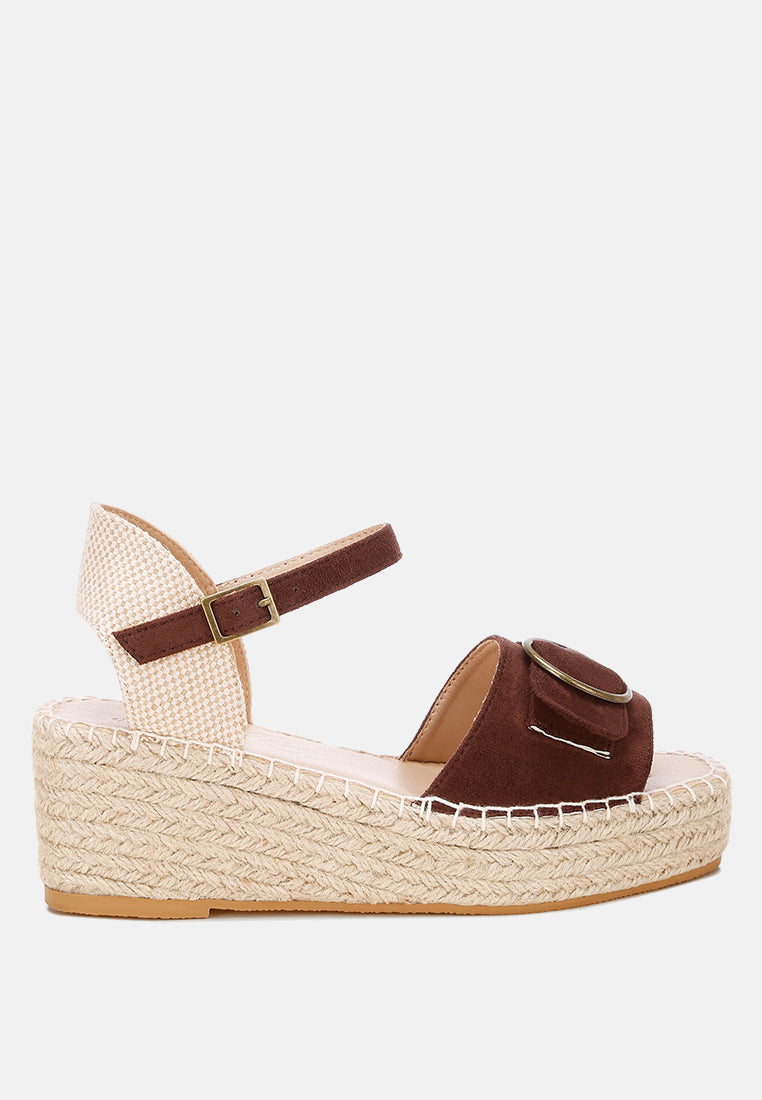 Amilta Buckle Detail Espadrille Wedges-0