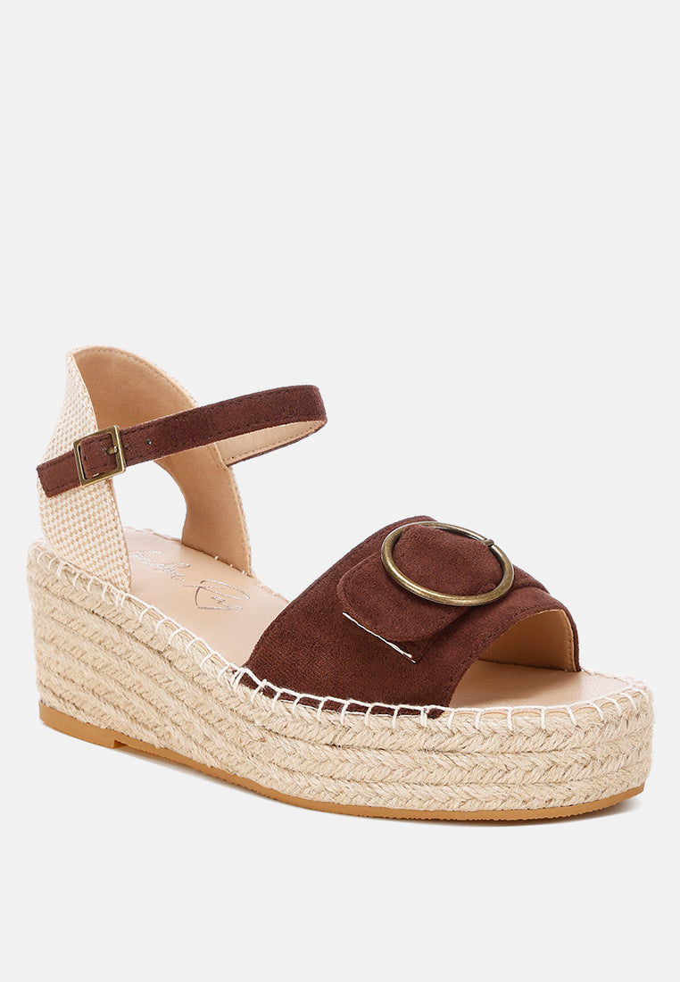 Amilta Buckle Detail Espadrille Wedges-2