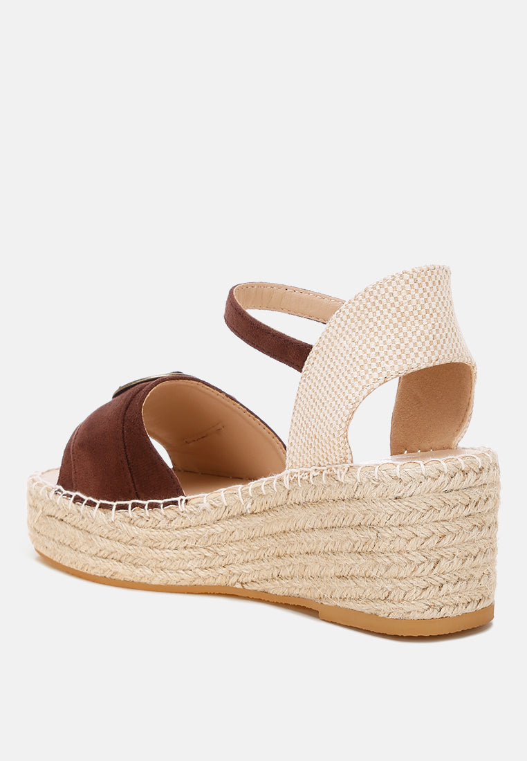 Amilta Buckle Detail Espadrille Wedges-3