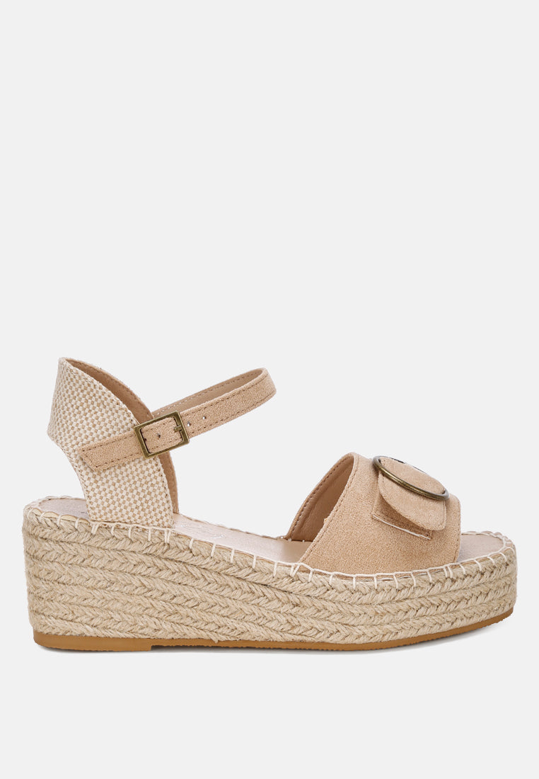 Amilta Buckle Detail Espadrille Wedges-5