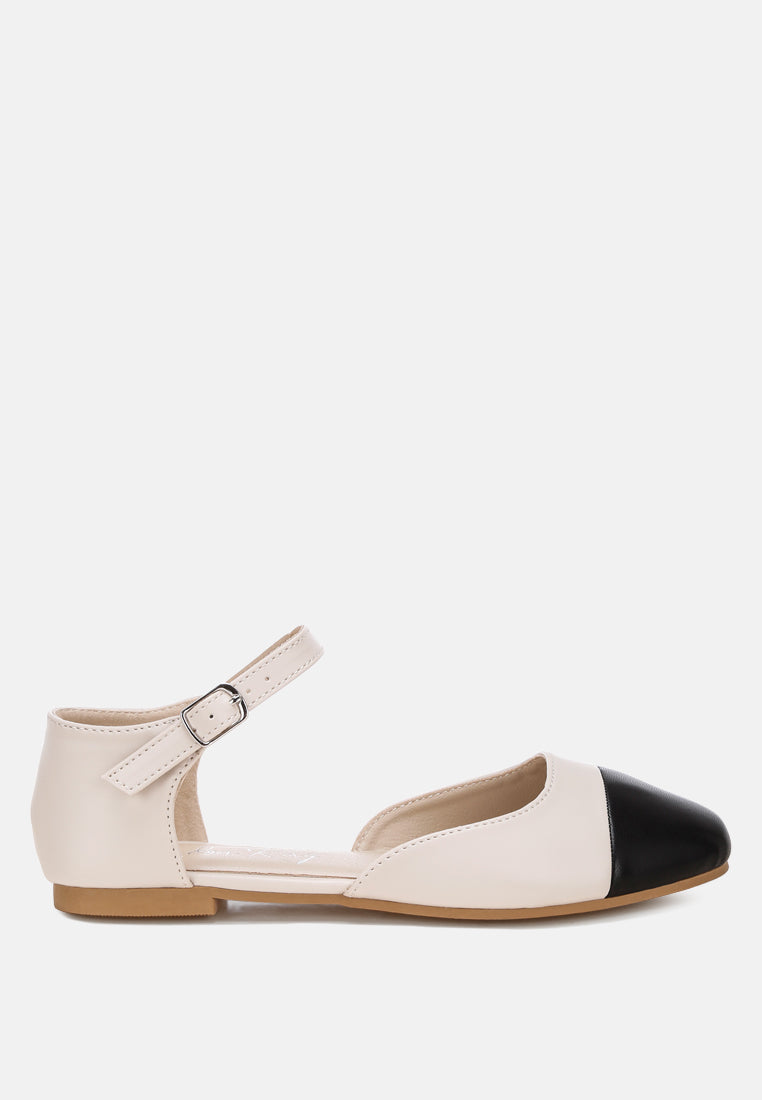 Clevea Dual Tone Pin Buckle Ballet Flats-0