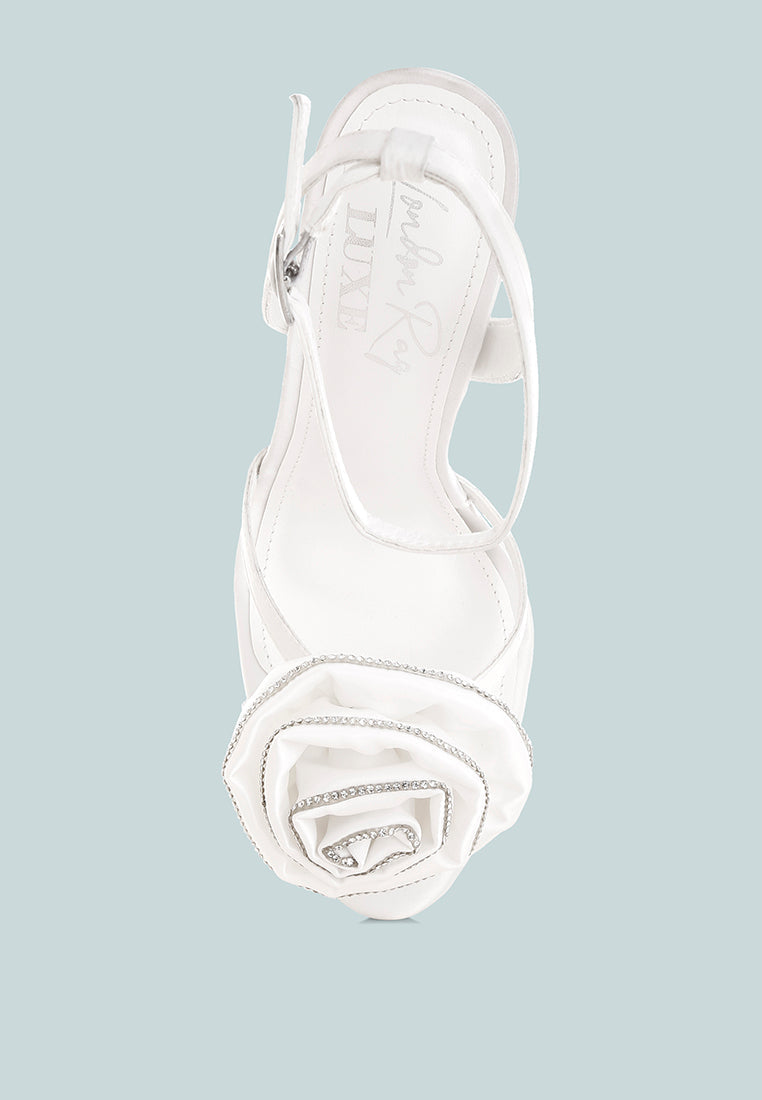 Candela Floral Rhinestone Accent Heel Sandals-4