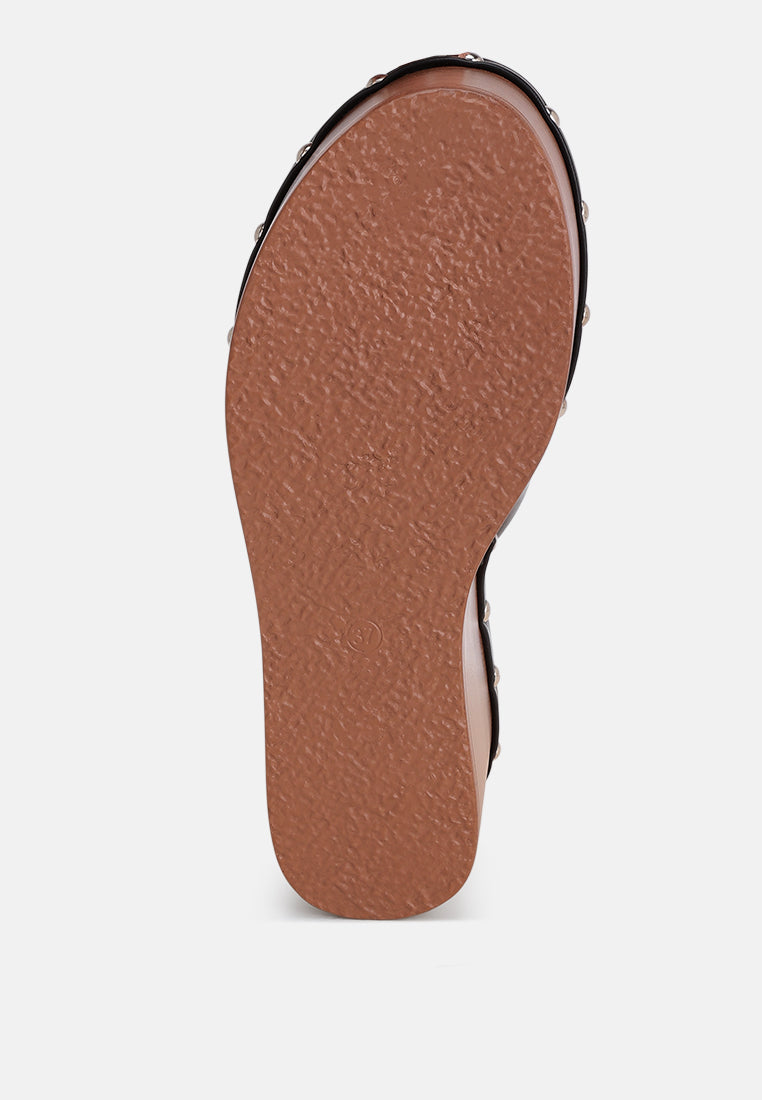 Ciriya Criss Cross Straps Wedge Heels-4