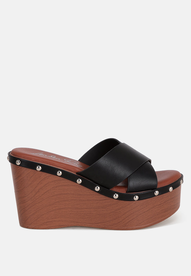 Ciriya Criss Cross Straps Wedge Heels-0